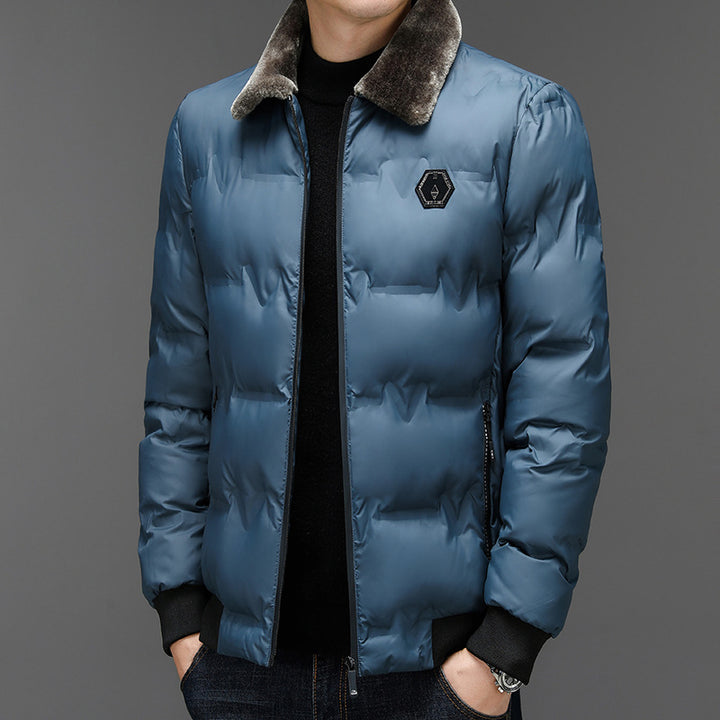 Men's quilted winter jacket with soft inner lining and elegant collar Lisslune