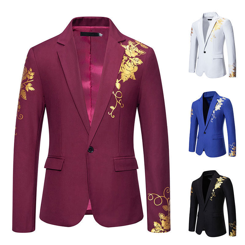 Men's elegant blazer with floral gold pattern Lisslune