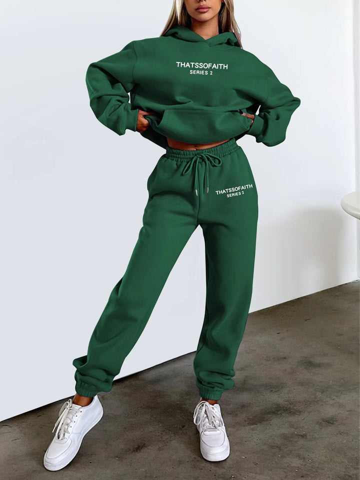 Women's jogging suit with comfortable hood and elastic cuffs Lisslune