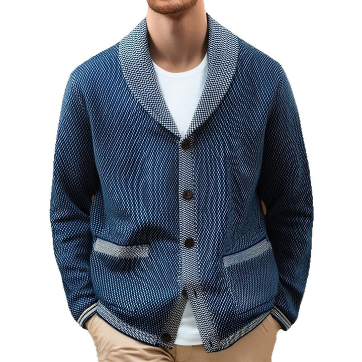 Men's cardigan with elegant button details and wide shawl collar Lisslune