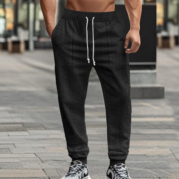 Men's comfortable joggers with textured design and elastic waistband Lisslune