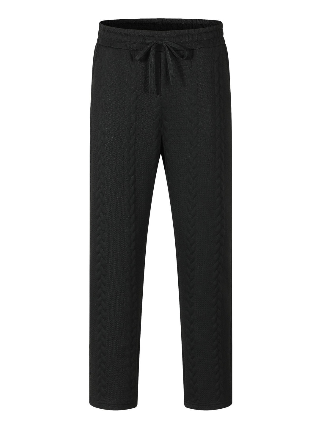 Men's Casual Stretch Pants with Drawstring and Textured Design Lisslune