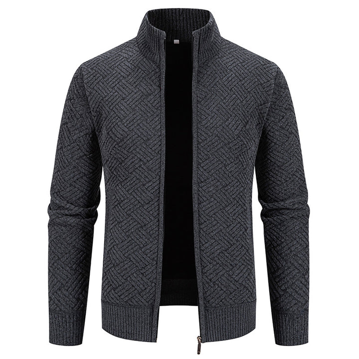Men's cardigan with modern check pattern Lisslune