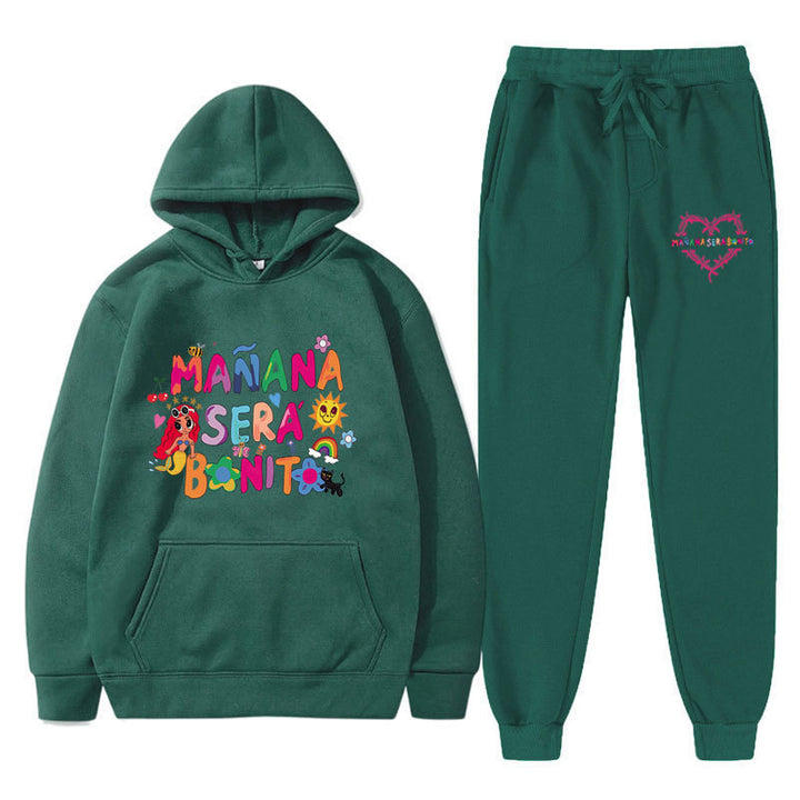 Women's Sweatshirt and Jogging Pants Set with Colorful Print Lisslune