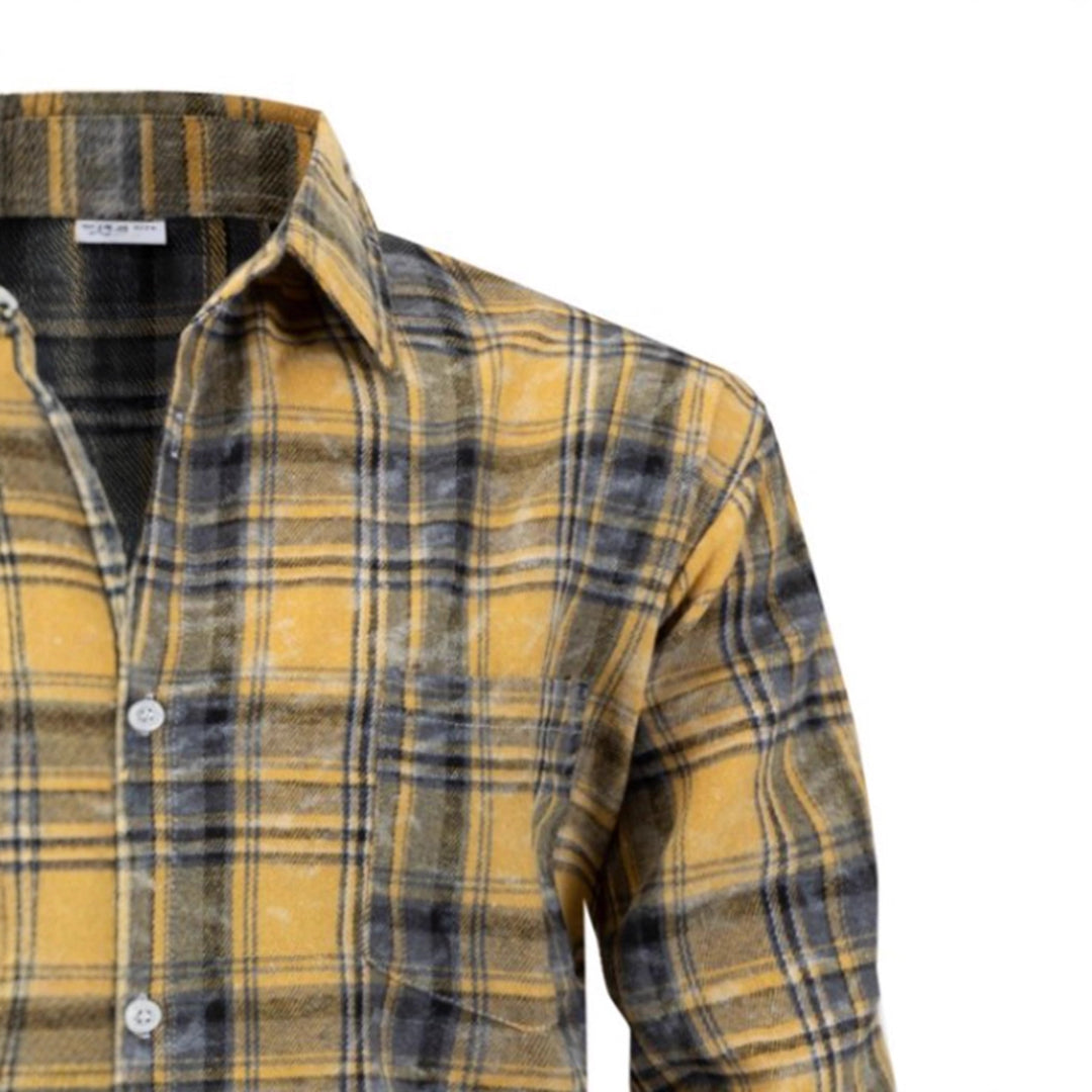 Men's checked flannel shirt with modern cut Lisslune