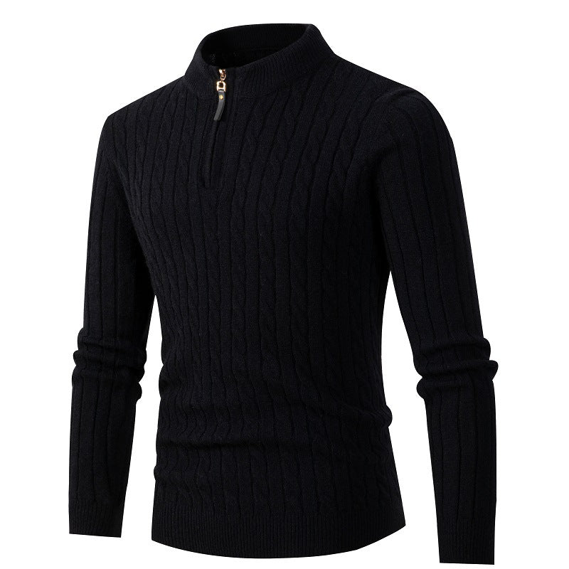 Men's fine knit sweater with stand-up collar Lisslune