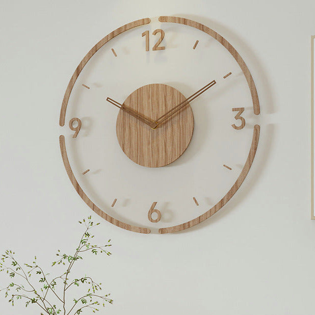 Lisslune | WoodCraft | Nordic Solid Wood Wall Clock – Minimalist Silent Timepiece