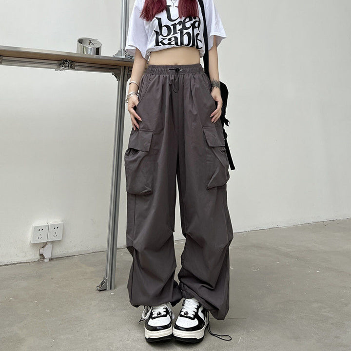 Women's cargo pants with practical side pockets and elastic waistband Lisslune 1775573717