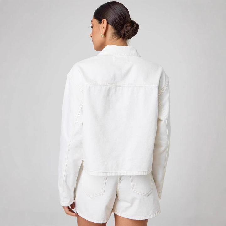 Women’s Modern Denim Jacket with Tie Belt Lisslune