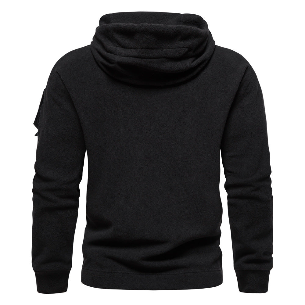 Men's modern fleece hoodie with strategically placed zip pockets Lisslune