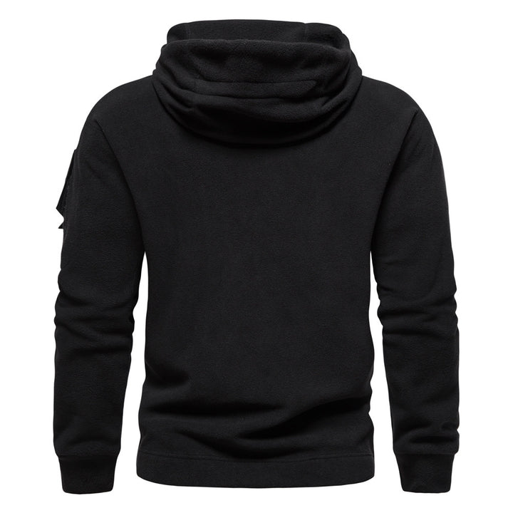 Men's modern fleece hoodie with strategically placed zip pockets Lisslune