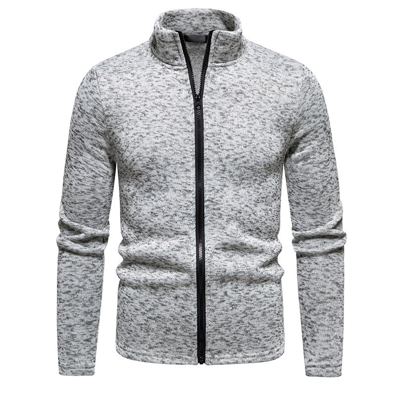 Men's fleece jacket with high collar and full-length zipper Lisslune