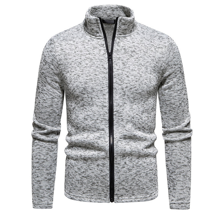 Men's fleece jacket with high collar and full-length zipper Lisslune