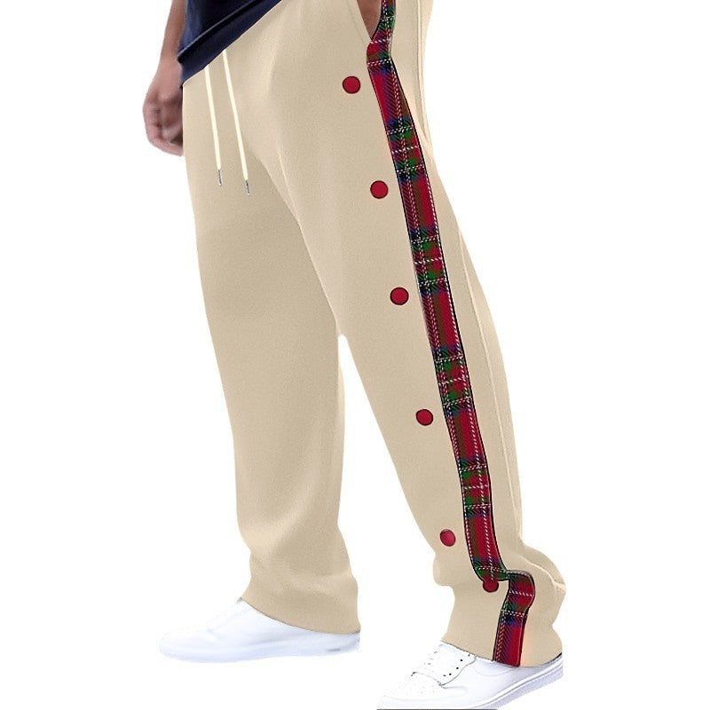 Men's comfortable leisure pants with fashionable button design Lisslune