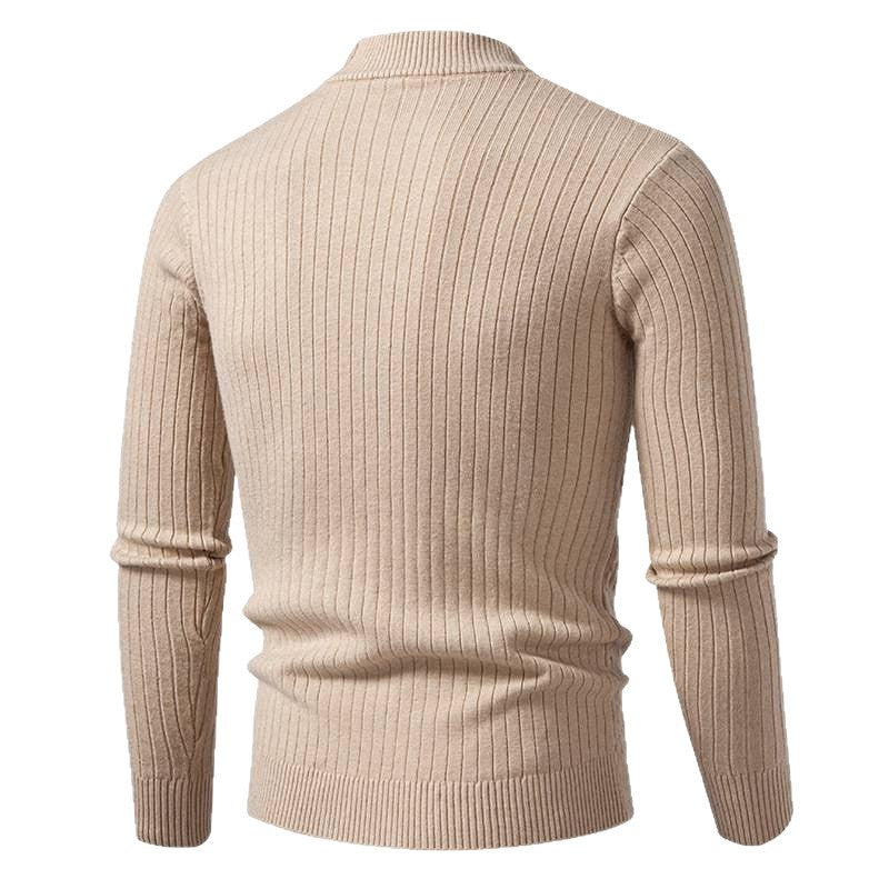 Men's turtleneck sweater with textured cable design Lisslune