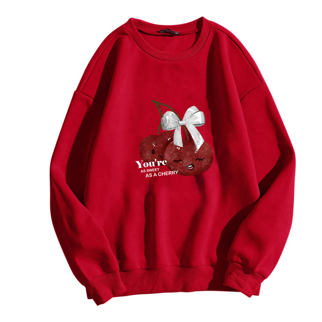 Women's cozy sweatshirt with fruity cherry motif Lisslune