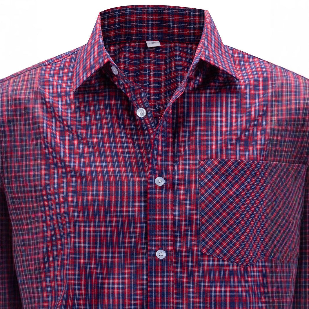 Men's elegant long-sleeve shirt with fashionable check design Lisslune