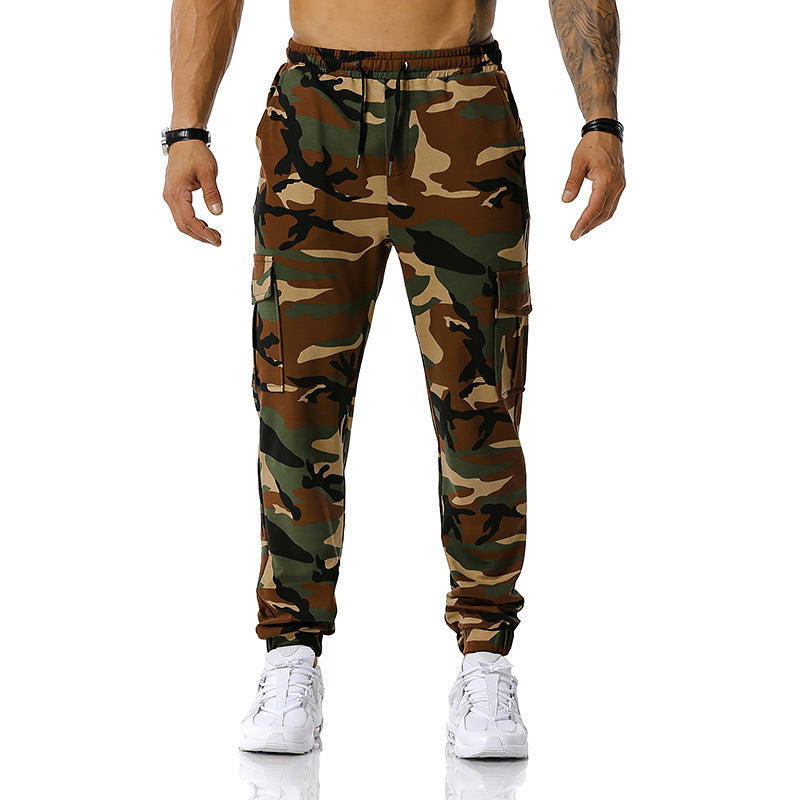 Men's Camouflage Cargo Pants with Elastic Waistband and Practical Side Pockets Lisslune