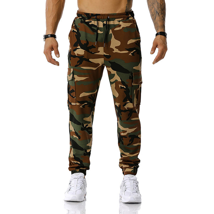 Men's Camouflage Cargo Pants with Elastic Waistband and Practical Side Pockets Lisslune