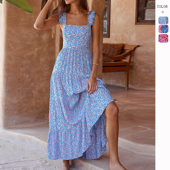 Women's maxi dress with voluminous skirt and delicate ruffle details Lisslune