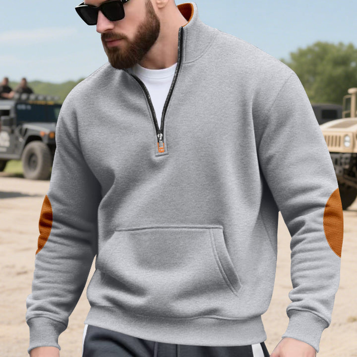 Men's hoodie with fashionable stand-up collar and contrast details Lisslune