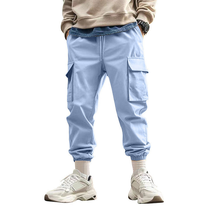 Men's cargo pants with elastic waistband and multifunctional pockets Lisslune