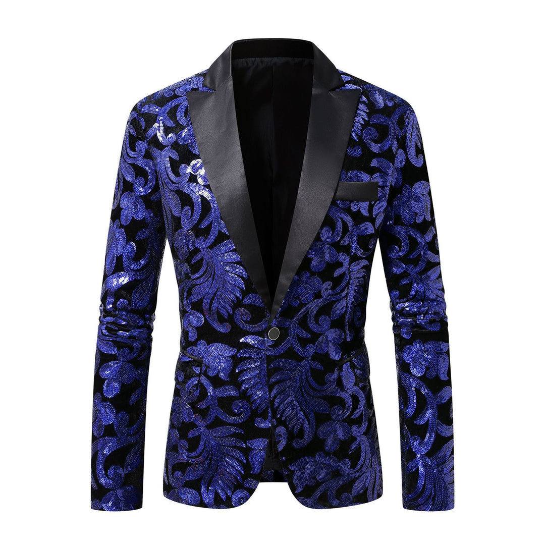 Men's Glamorous Jacquard Blazer with Shimmering Design Lisslune