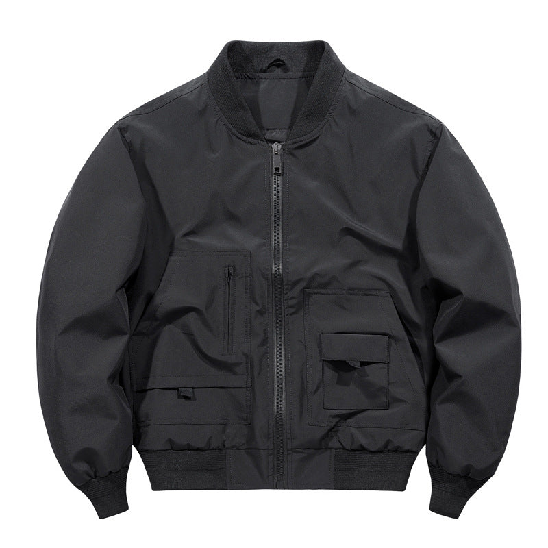 Men's Leisure Jacket with Utility Pockets and Elastic Cuffs Lisslune