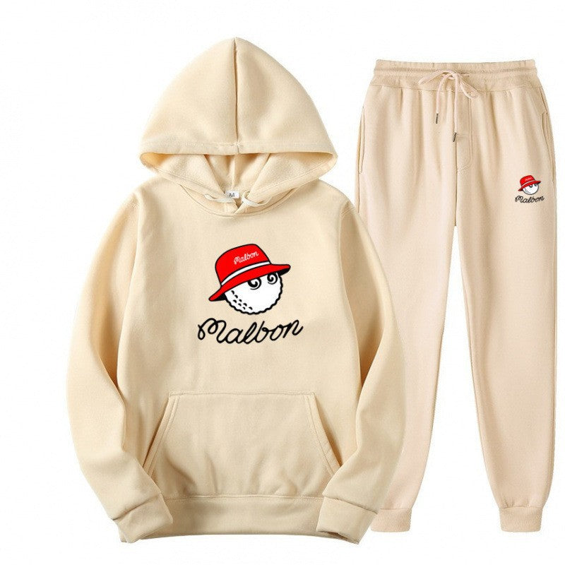 Women's leisure hoodie suit with playful graphic design and practical pockets Lisslune
