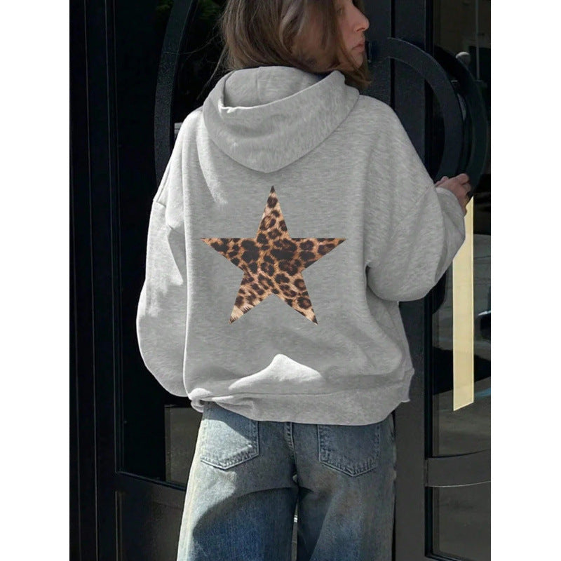 Women’s Hoodie with Glittering Star Motif Lisslune