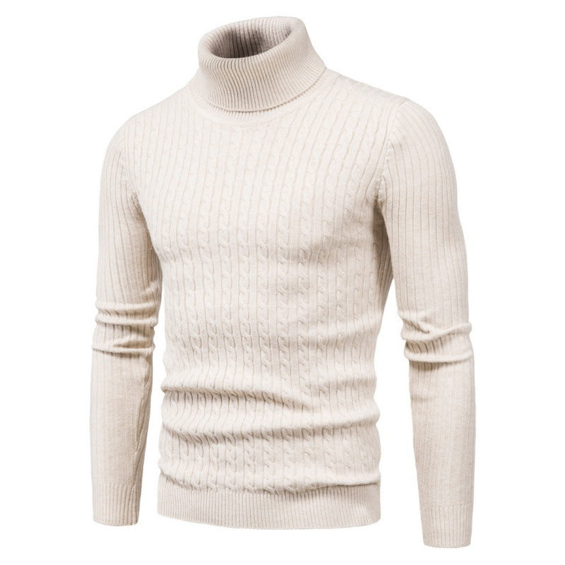 Men's turtleneck sweater with cable pattern Lisslune