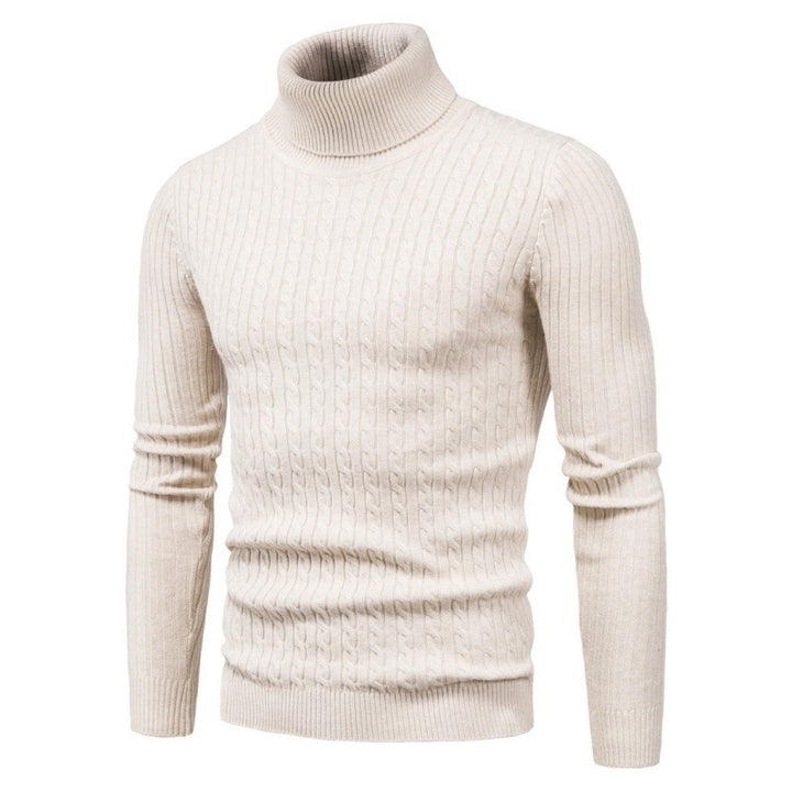 Men's turtleneck sweater with cable pattern Lisslune