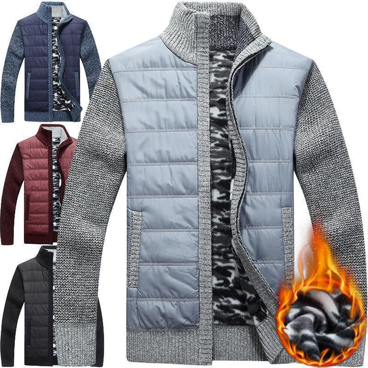 Men's modern quilted jacket with knitted sleeves Lisslune
