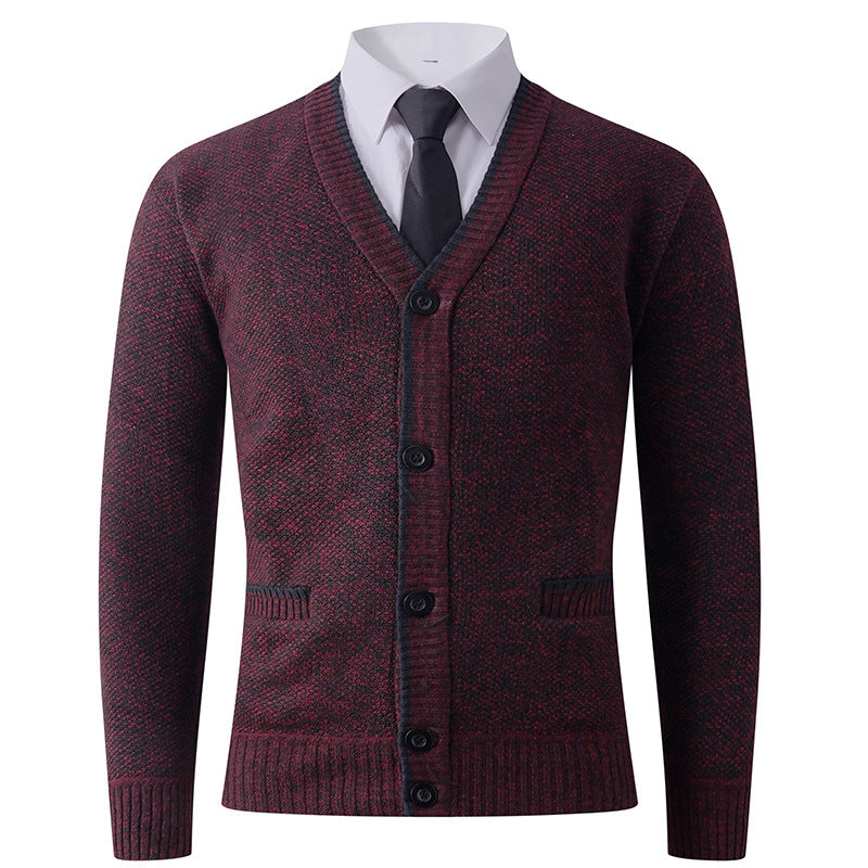 Men's cardigan with V-neck and classic design Lisslune