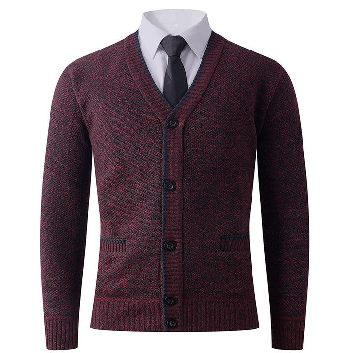 Men's cardigan with V-neck and classic design Lisslune