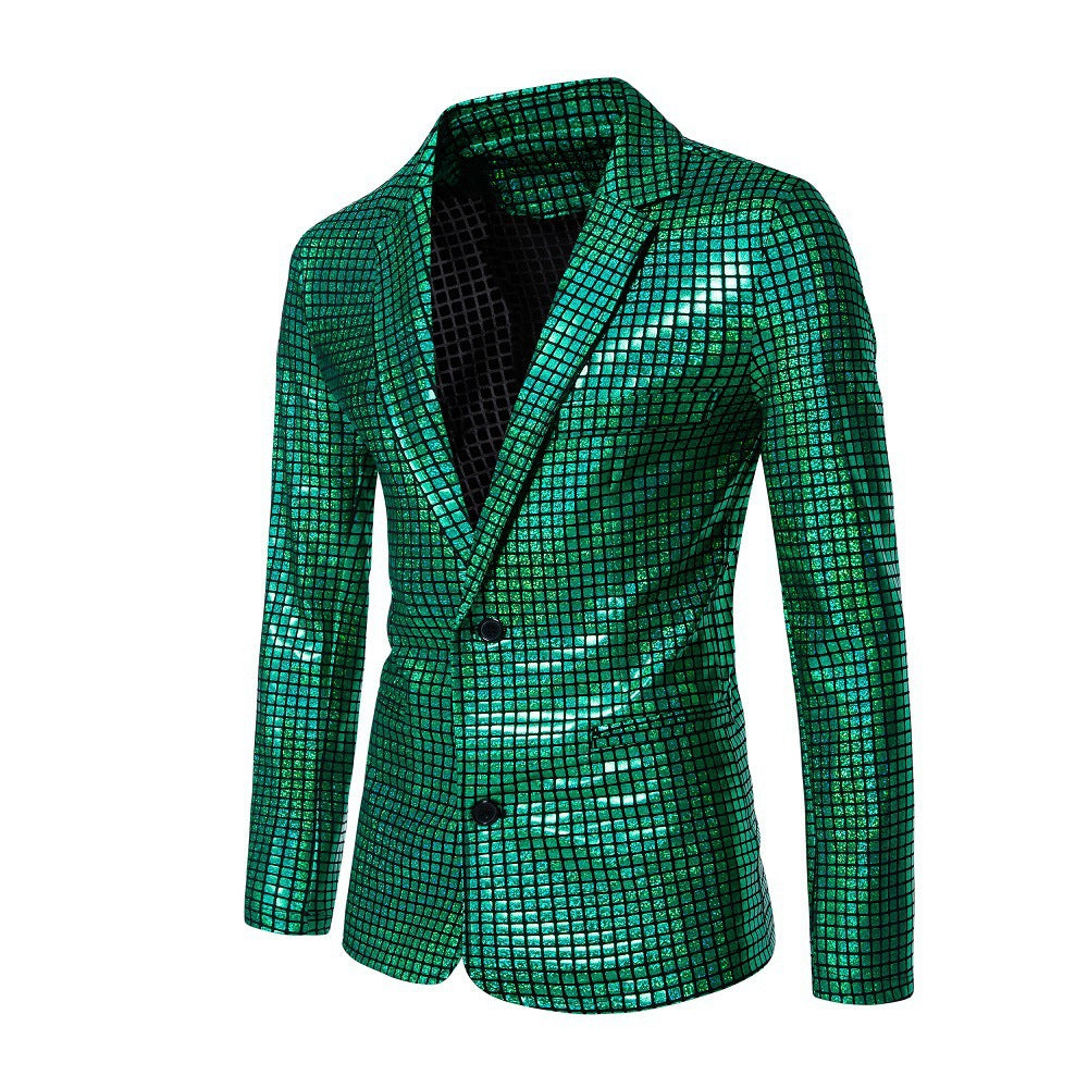 Men's shiny sequin blazer with modern design Lisslune