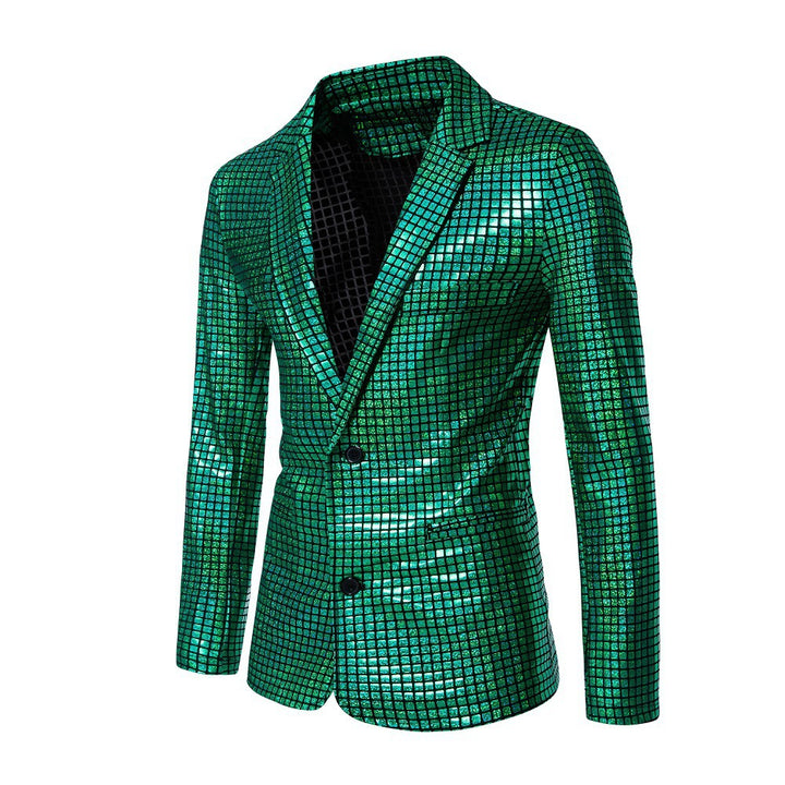 Men's shiny sequin blazer with modern design Lisslune