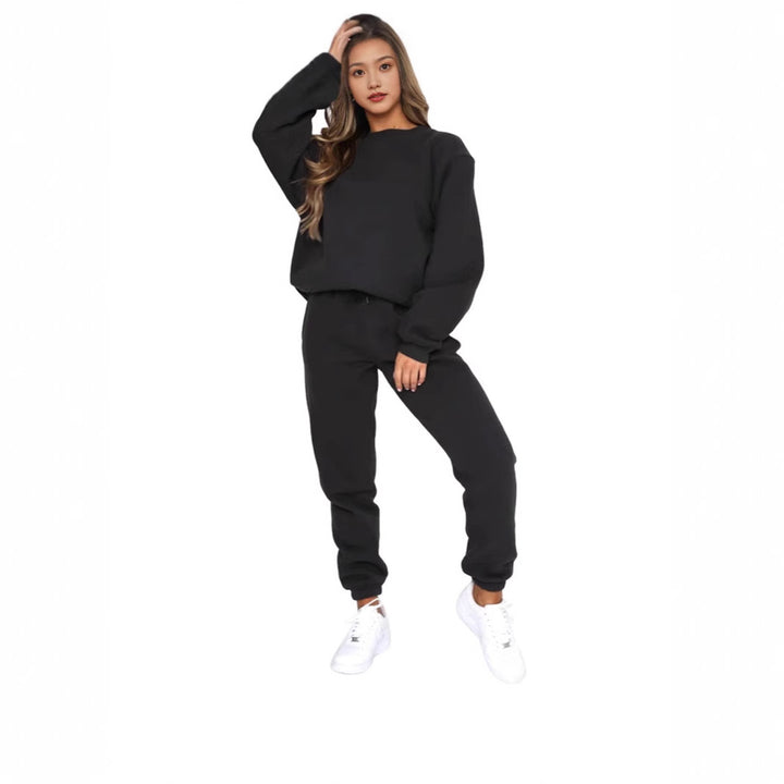 Women’s comfortable tracksuit with modern puff sleeves and elastic waistband Lisslune