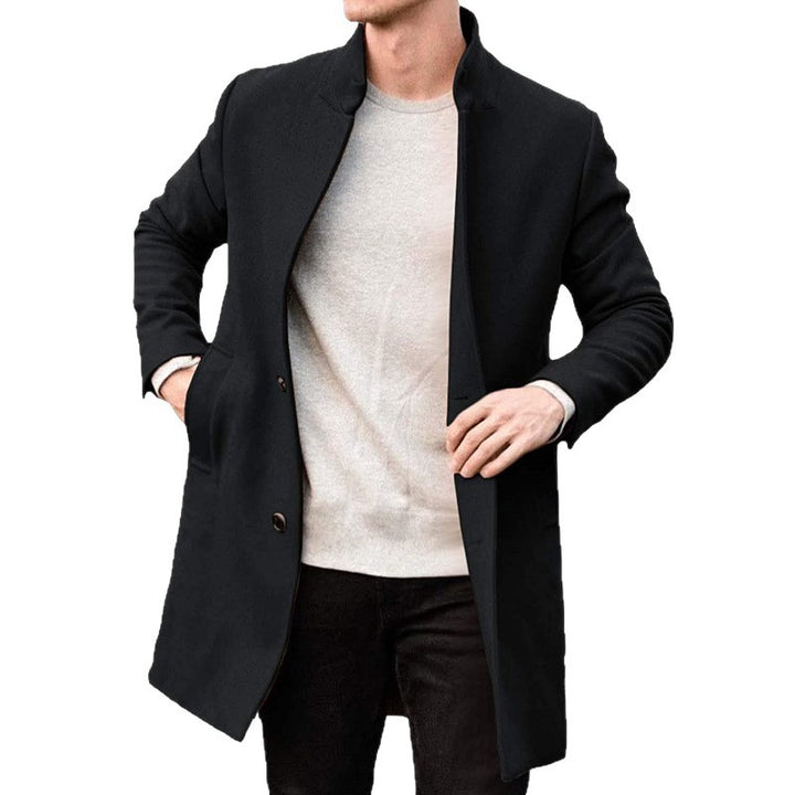 Men's elegant overcoat with simple button details and timeless design Lisslune
