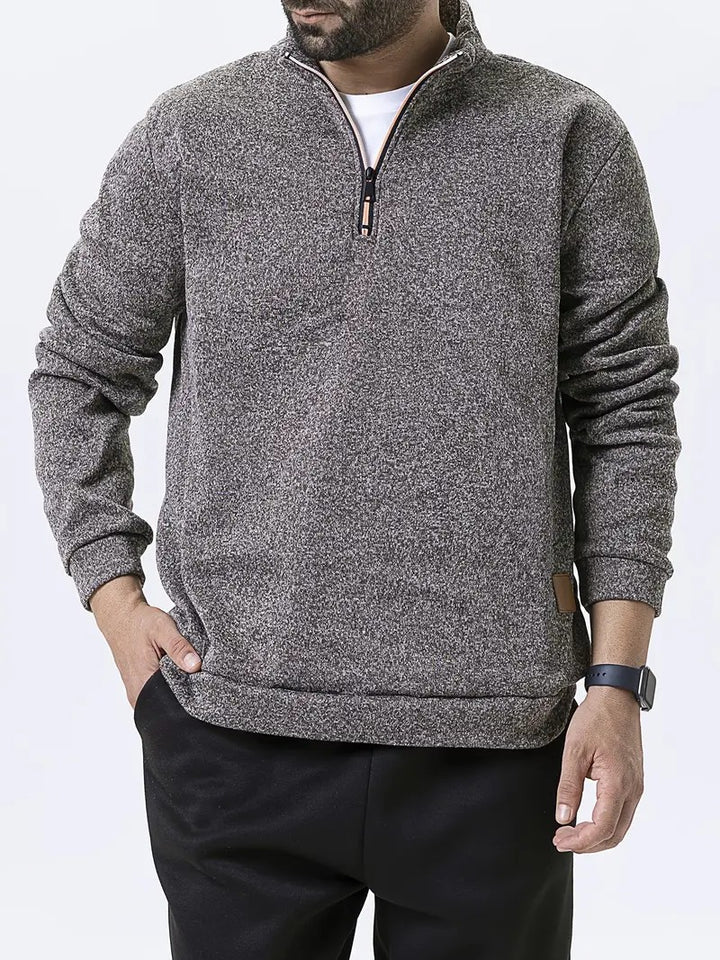 Men's fleece pullover with half zipper Lisslune