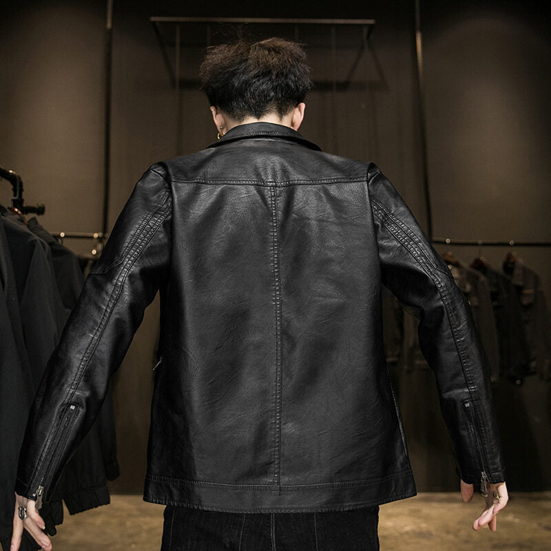 Men's Casual Synthetic Leather Jacket Lisslune