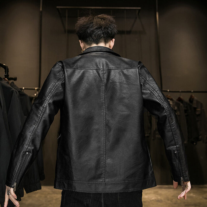 Men's Casual Synthetic Leather Jacket Lisslune