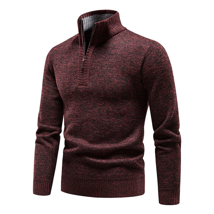 Men's Stylish Knit Sweater with High Collar and Textured Design Lisslune