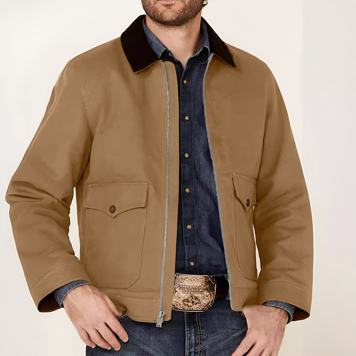 Men's rustic utility jacket with practical pockets Lisslune