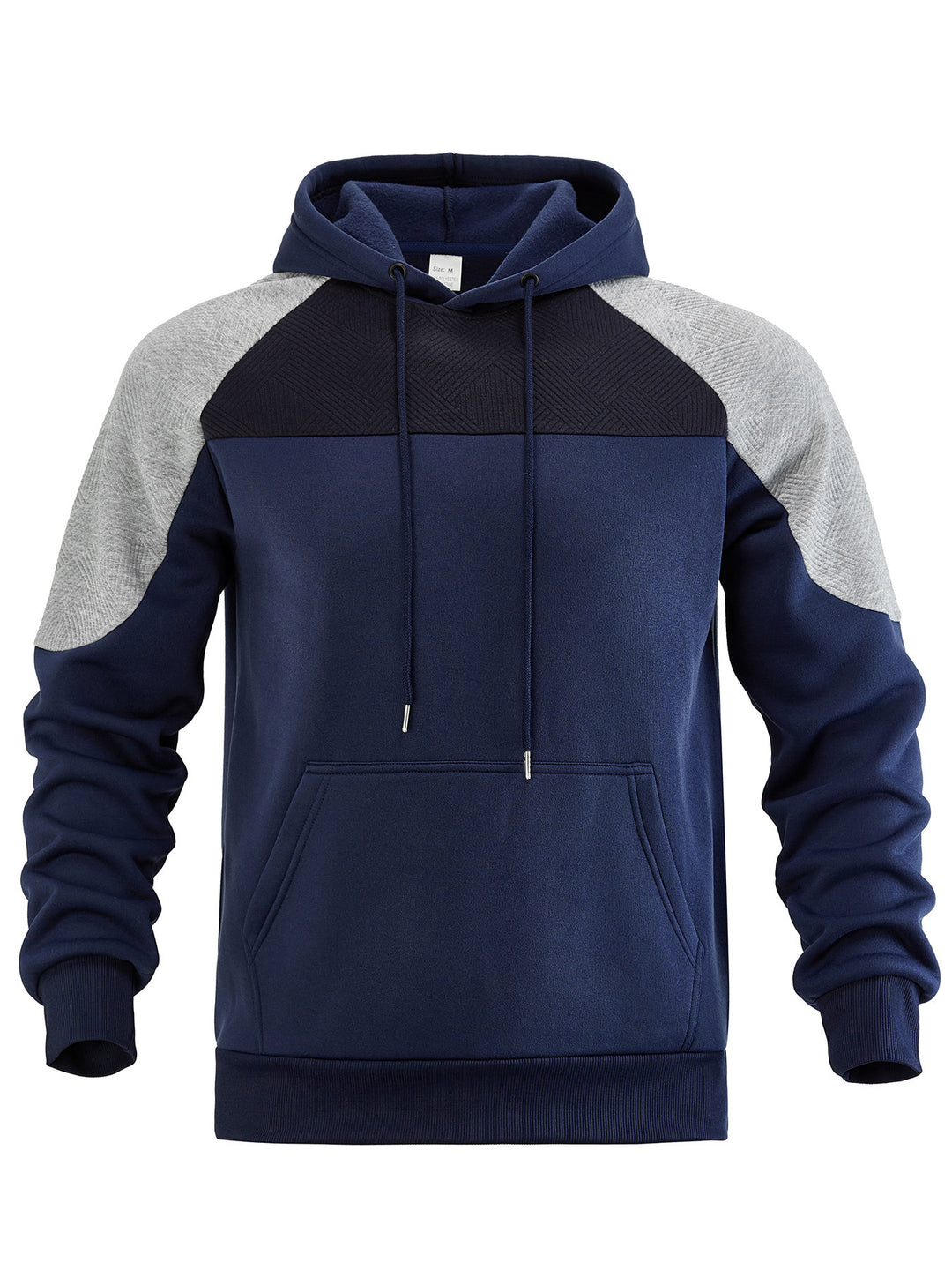 Men's sporty hooded sweatshirt with contrasting sleeves and practical kangaroo pocket Lisslune