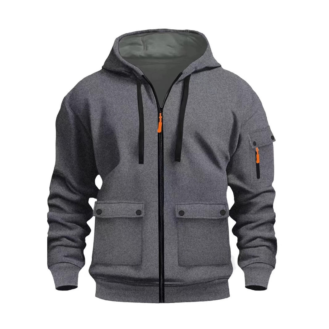 Men's functional hoodie jacket with multiple pockets Lisslune