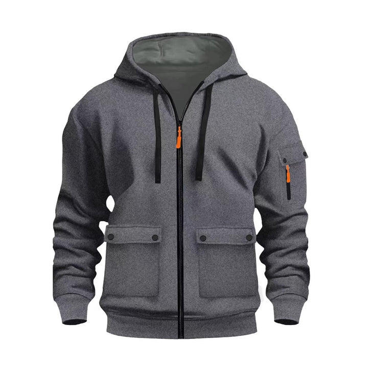 Men's functional hoodie jacket with multiple pockets Lisslune