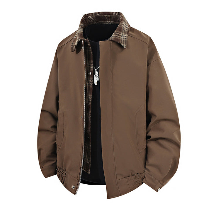 Men's casual transitional jacket with high collar and elastic waistband Lisslune