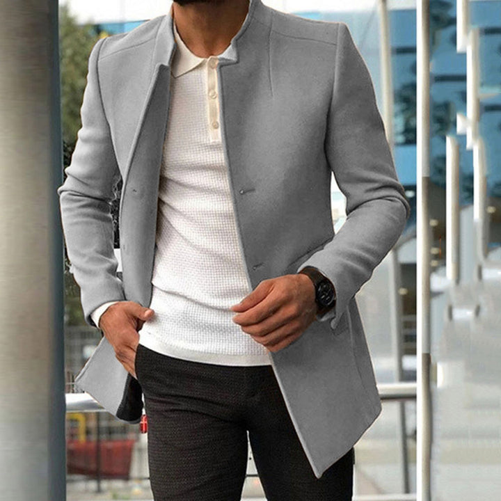 Men's modern blazer with straight cut and elegant stand-up collar Lisslune
