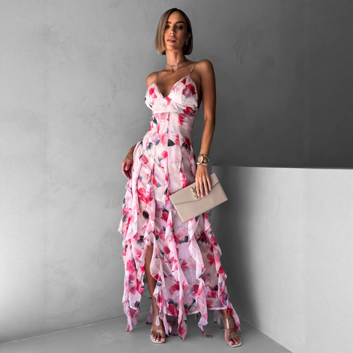 Ladies summer maxi dress with floral prints Lisslune